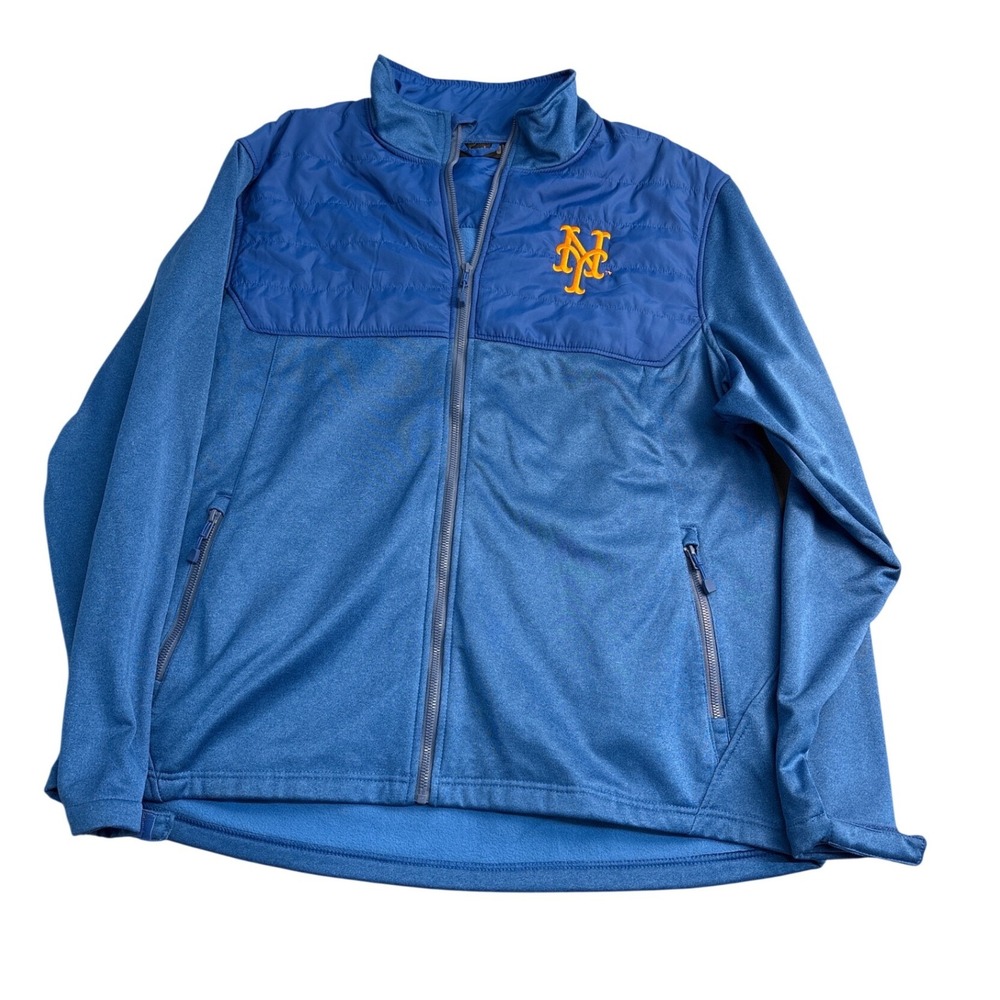 Dunbrooke New York Mets Mens XL Full Zip Fleece Quilted Jacket Blue MLB 2866